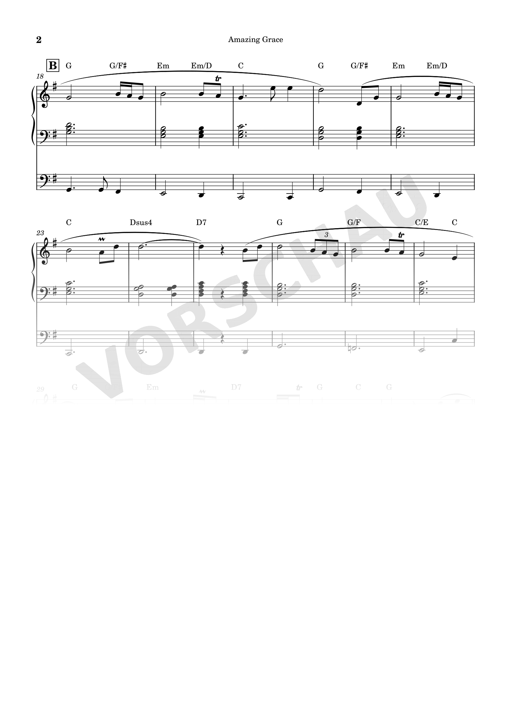 Notenseite 2 von 2 aus Amazing Grace